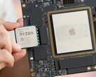 Der Apple M1 Ultra ist deutlich größer als die meisten Prozessoren von Intel und AMD. (Bild: Max Tech)