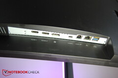 Anschlüsse links unten: 2x HDMI, DP, USB-C, USB-B, LAN, 2x USB-A