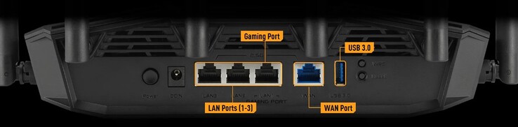 BE9400: Gaming-Router bringt auch schnelle, kabelgebundene Anbindung mit (Bildquelle: Asus)