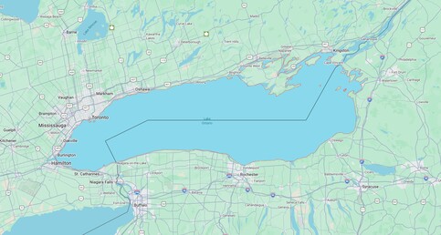 Der Ontariosee zwischen Kanada und Amerika