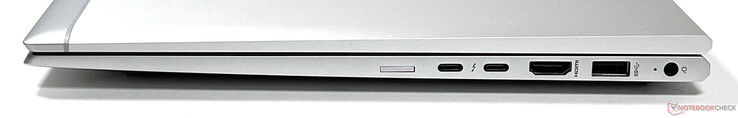 Rechts: SIM-Kartenslot, 2x Thunderbolt 4 USB-C (mit DP 1.4 & Ladefunktion), HDMI 2.0b, USB-A 3.1 Gen. 1, Netzanschluss