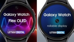 Samsung-Patente geben uns einen Vorgeschmack auf künftige Galaxy Watches mit flexiblem, ausrollbarem und drehbarem Display sowie Selfie-Cam. (Bild: LetsGoDigital)