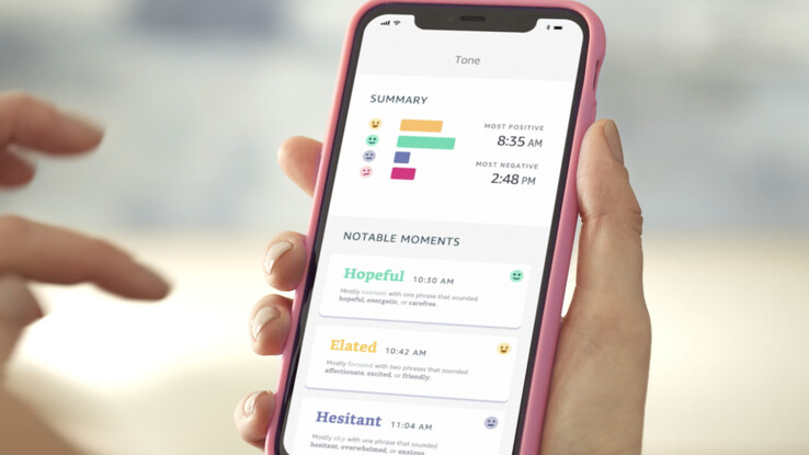 Emotionale Momente werden nach der Analyse in der zugehörigen App dargestellt.
