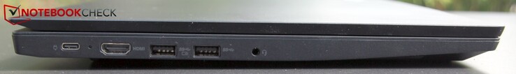 Links: USB-C, HDMI 1.4b, 2x USB 3.0, Kopfhörer/Mikro