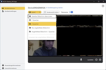 Ricoh App: Layout wählen
