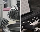 Genesis AI zeigt Roboterhände, die feinmotorische Aufgaben wie Eieraufschlagen, Tomatenschneiden und Klavierspielen ausführen.