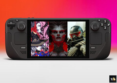 Die neue Choice-Auswahl umfasst Crysis 3 Remastered und Diablo IV. Im Bild: Steam Deck mit dem Cover des Bundles auf dem Bildschirm.