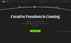 Fans des Affinity-Softwarepakets (Serif) zeigen sich aufgrund der neuen Landingpage besorgt über eine mögliche KI-fokussierte Markteinführung und das Abonnementmodell. (Bildquelle: Affinity)