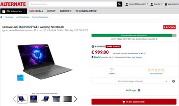 Alternate: Lenovo LOQ 15 (2023) mit QHD-Display