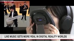 Canon Japan stellt den Prototyp eines Mixed-Reality-Headsets vor, mit dem man Musikaufführungen genießen kann (Bild: NHK World News).