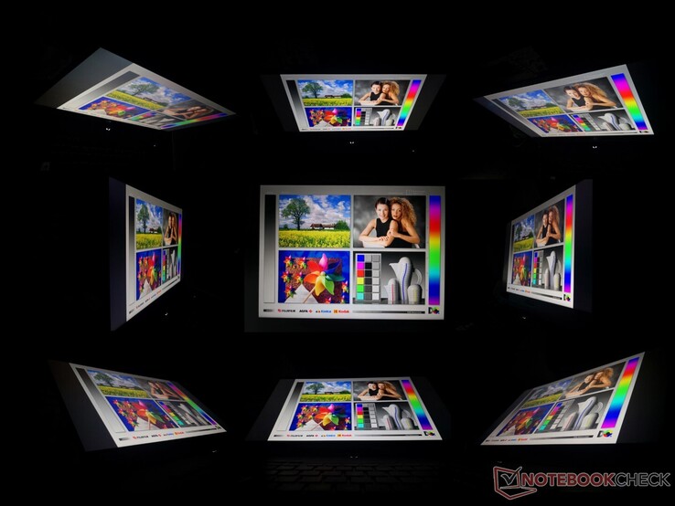 Große IPS-Blickwinkel. Die Farben und der Kontrast werden nur beim Betrachten von extrem steilen Winkeln verfälscht.