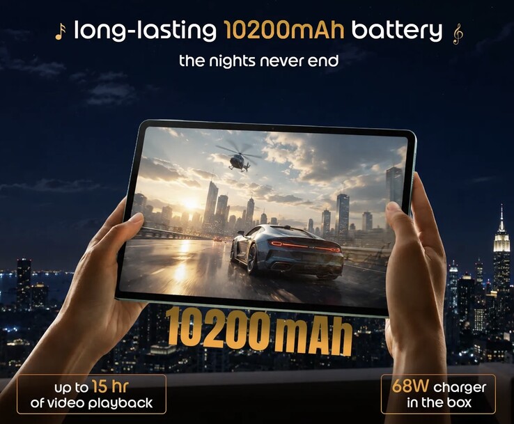 Details zum Display und dem Akku des Moto Pad 70 Groove
