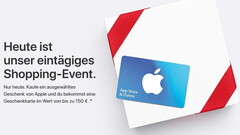 Apple: Geschenkkarte im Wert von bis zu 150 Euro - nur heute!