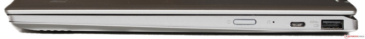 Rechte Seite: On/Off-Button (beleuchtet), USB 3.1 Gen1 Typ C mit DP, USB 3.0