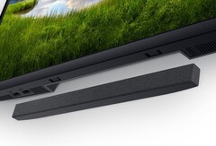 Die Dell Slim Soundbar hält magnetisch am Monitor, durch die kompakte Größe sollen die Anpassungsmöglichkeiten vom Standfuß nicht beeinträchtigt werden. (Bild: Dell)