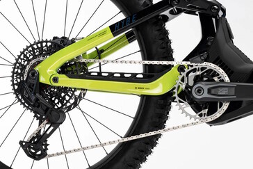 Zu sehen sind die Schaltung und der Mittelmotor (Bildquelle: Haibike)