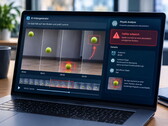Laptop mit Video-KI, Fehler werden geflaggt