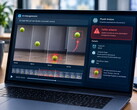 Laptop mit Video-KI, Fehler werden geflaggt