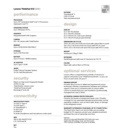 Lenovo ThinkPad X13 (Intel) Spezifikationen