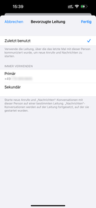 In den Kontakten lässt sich die genutzte SIM individuell auswählen.