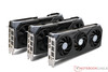 Gigabyte Radeon RX 9070 XT Gaming OC 16G (links), Gigabyte Radeon RX 9070 Gaming OC 16G (mitte), Gigabyte Radeon RX 9060 XT Gaming OC 16G (rechts)