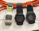 Casio versieht seine klassische quadratische G-Shock mit einem Magnetverschluss. Abgebildet (von links): G-Shock DW-5600MNC-7A8, DW-5600MNC-1 und DW-5600MNC-8A2