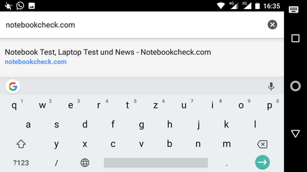 On-Screen-Tastatur des Nokia 2 im Querformat