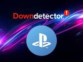 Das PlayStation Network-Symbol wird unter dem Down Detector-Logo angezeigt