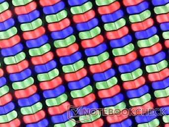 Dank des reflektiven Panels sind die Subpixel klar sichtbar