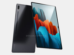 Das Samsung Galaxy Tab S8 Ultra kommt mit einem ungewöhnlichen Design mit einer Notch. (Bild: @OnLeaks / 91mobiles)