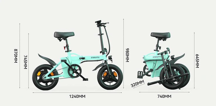 Nicht ungewöhnlich: Sowohl Rahmen als auch Lenker lassen sich klappen (Bildquelle: Eskute)