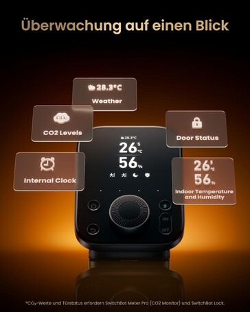 Verschiedene Werte lassen sich anzeigen (Bildquelle: SwitchBot)
