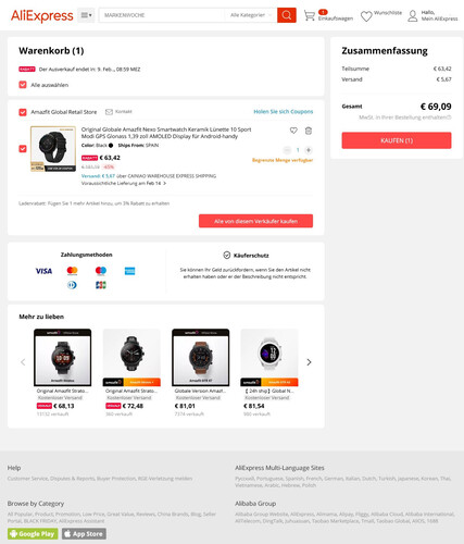 Restposten-Deal: Angestaubte Amazfit Nexo Smartwatch wird zum Schleuderpreis von 69 Euro verramscht.
