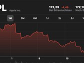 Steile Talfahrt für AAPL in den letzten 30 Tagen. (Quelle: NASDAQ)