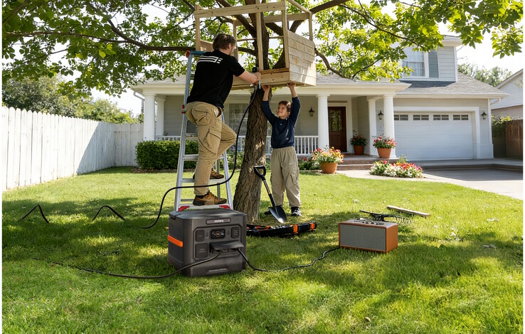 Hier ist die Jackery Explorer 1500 Ultra die überkonstruierte Alternative zur Kabeltrommel (Bildquelle: Jackery)