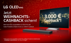 LG startet eine Weihnachts-Cashback-Aktion auf OLED-TVs und Soundbars. (Bild: LG)
