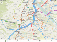 ÖPNV-Darstellung in Wien. (Screenshot: Organic Maps)