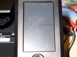 Bildschirmanzeige bei Temperaturfehler