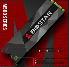 Biostar M500: Neue M.2-SSD bringt Kühler und LEDs mit