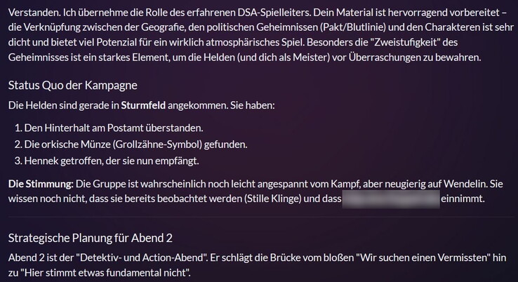 Fängt direkt mit dem Planen von Abend 2 an
