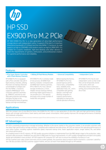 HP EX900 Datenblatt