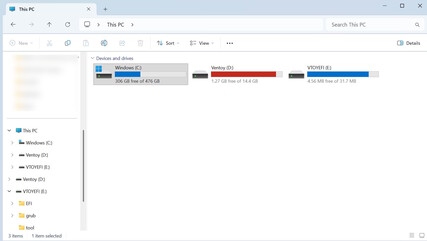 Die beiden Ventoy-Partitionen