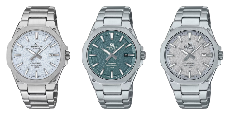 Von links nach rechts: die Uhren Casio EFR-S108DE-2AV, EFR-S108DE-3AV und EFR-S108DE-8AV. (Bildquelle: Casio)