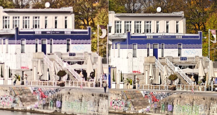 200 Megapixel Crop: Oppo links, Vivo rechts.