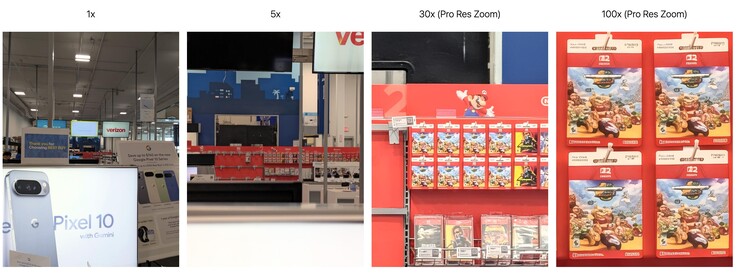 Von 1x bis 100x Zoom: Ein Reddit-User zeigt enttäuschende Pro Res Zoom Ergebnisse am Google Pixel 10 Pro.