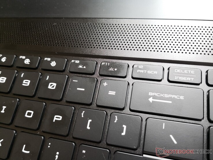 MSI GS66. Im Gegensatz zu fast jedem anderen Laptop auf dem Markt erhöht die linke Taste die Helligkeit, während die rechte Taste sie verringert