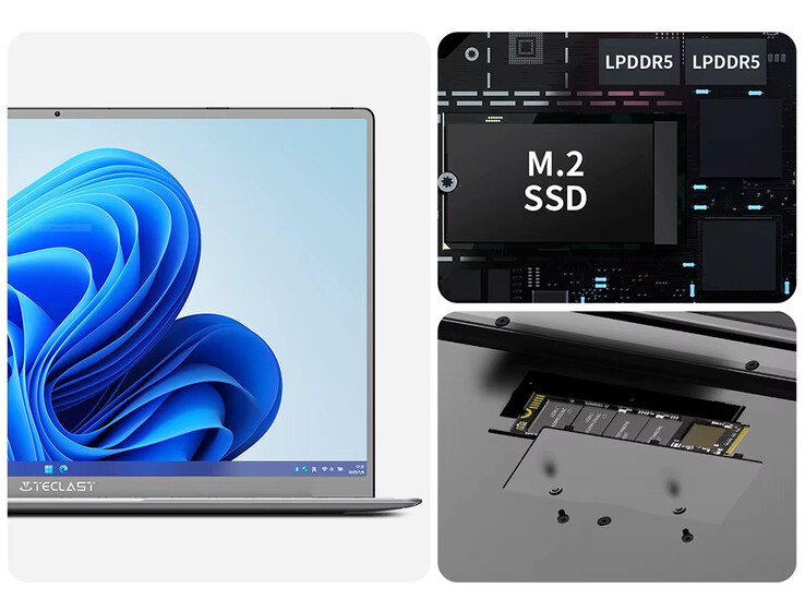 Zwei M.2-Slots, einer im längeren 2280-Format (zugänglich über separate Klappe), der andere im 2242-Format.