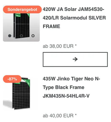 Im Online-Shop von Actec finden sich weitere interessante Angebote für Solarmodule (Bildquelle: Actec Solar)