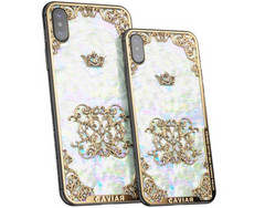 Goldbeschichtet, mit Perlen und 20 Diamanten besetzt: Das iPhone Xs von Caviar setzt auf Luxus. (Bild: Caviar)