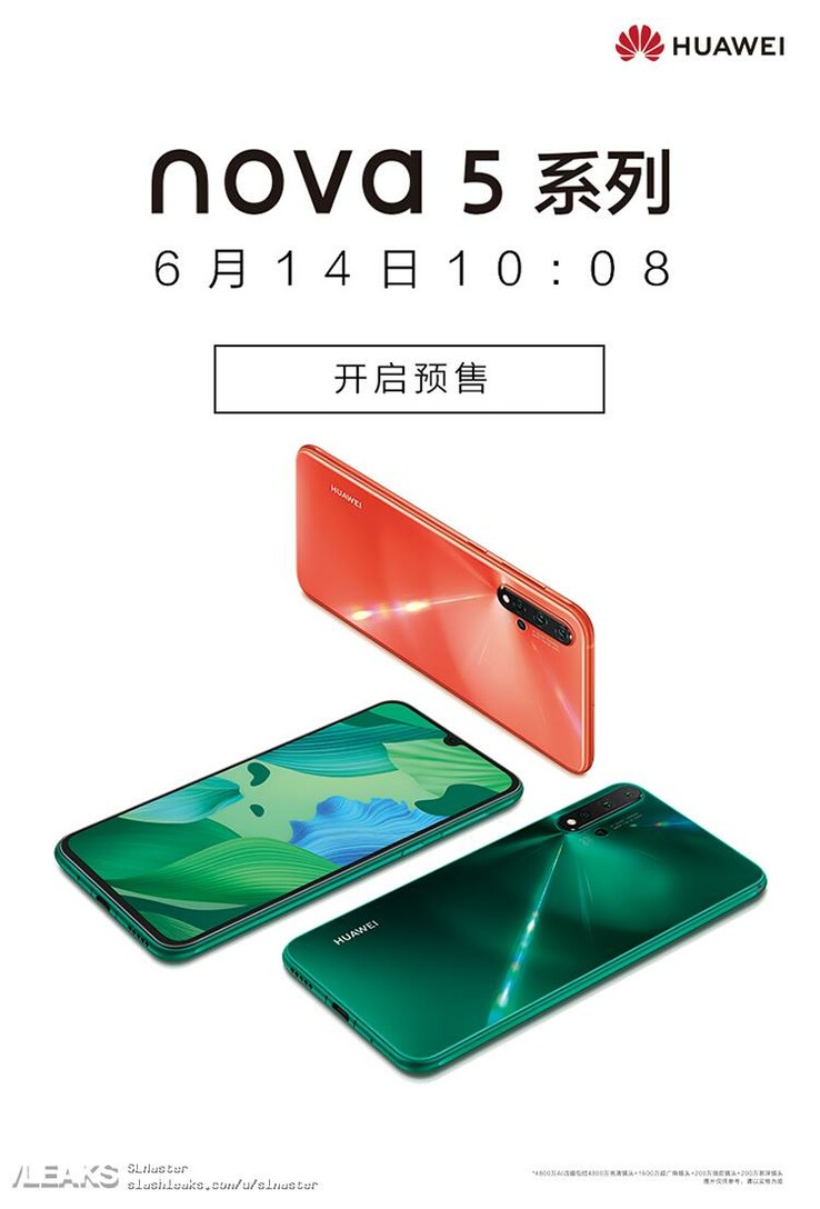 Renderbilder des Huawei Nova 5